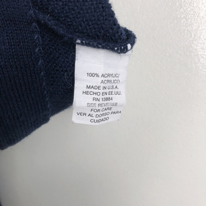 Vintage 90'S Jantzen acrylic knit cardigan, made in the USA, size M, men's acrylic navy blue type Vintage Second Hand