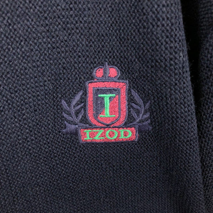 Vintage 90'S IZOD acrylic knit cardigan, made in the USA, size M, men's acrylic navy blue type Vintage Second Hand