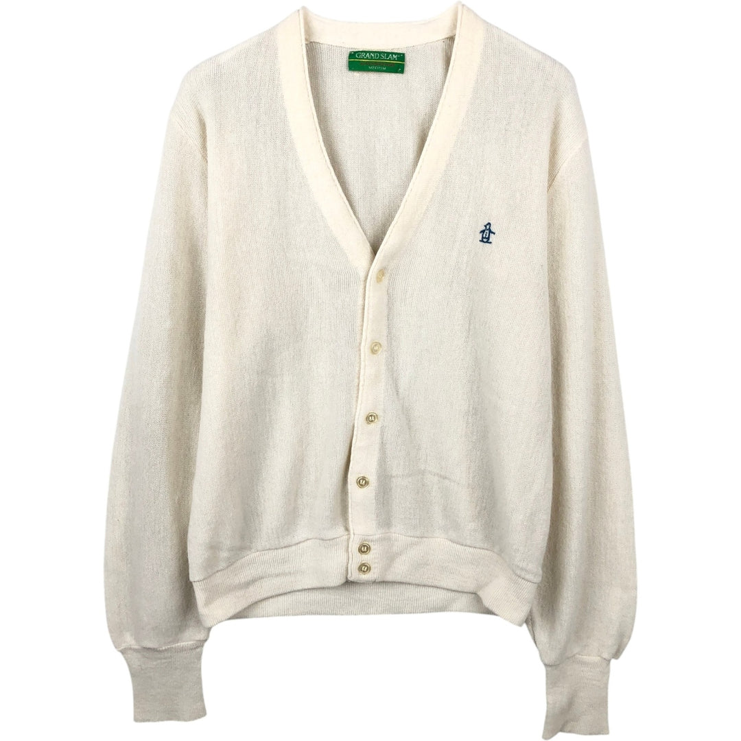 MUNSINGWEAR GRAND SLAM Acrylic Knit Cardigan, Men's Size M (equivalent) unclear ivory Vintage Second Hand