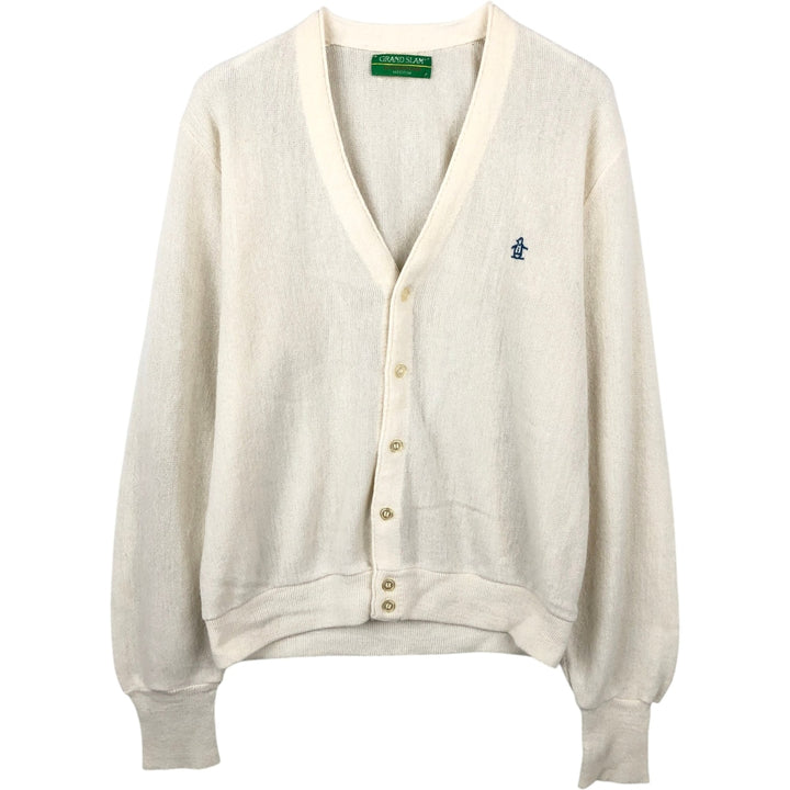 MUNSINGWEAR GRAND SLAM Acrylic Knit Cardigan, Men's Size M (equivalent) unclear ivory Vintage Second Hand
