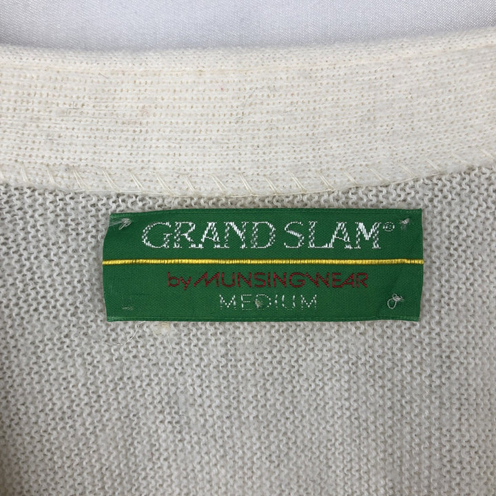 MUNSINGWEAR GRAND SLAM Acrylic Knit Cardigan, Men's Size M (equivalent) unclear ivory Vintage Second Hand