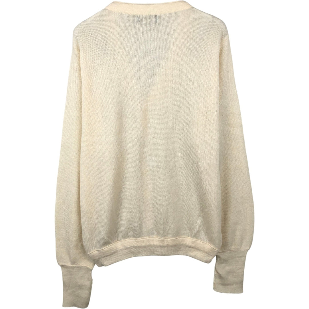 90'S VAN HEUSEN Acrylic Knit Cardigan, Made in USA, Men's Size L (approx.), Vintage acrylic unbleached Vintage Second Hand