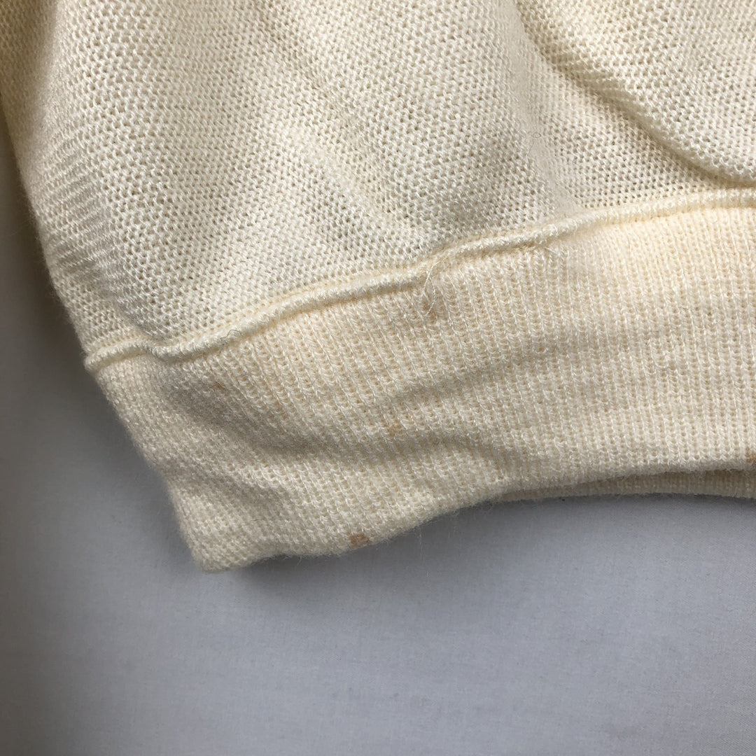 90'S VAN HEUSEN Acrylic Knit Cardigan, Made in USA, Men's Size L (approx.), Vintage acrylic unbleached Vintage Second Hand