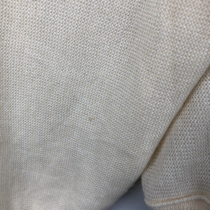 90'S VAN HEUSEN Acrylic Knit Cardigan, Made in USA, Men's Size L (approx.), Vintage acrylic unbleached Vintage Second Hand