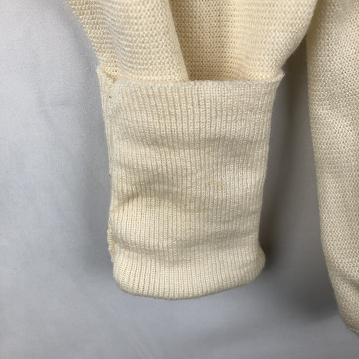 90'S VAN HEUSEN Acrylic Knit Cardigan, Made in USA, Men's Size L (approx.), Vintage acrylic unbleached Vintage Second Hand
