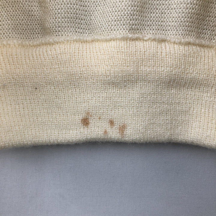 90'S VAN HEUSEN Acrylic Knit Cardigan, Made in USA, Men's Size L (approx.), Vintage acrylic unbleached Vintage Second Hand
