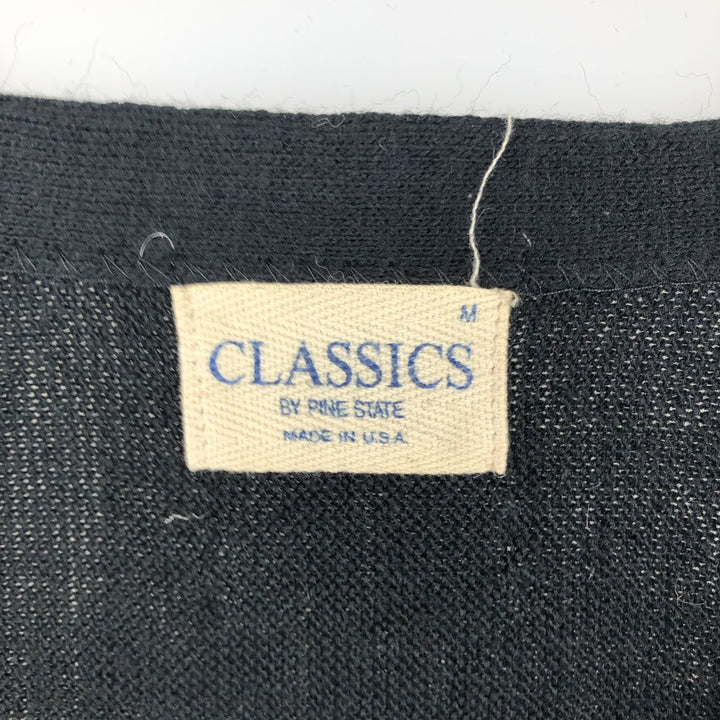 Pine State Classics Acrylic Knit Cardigan, Made in USA, Men's Size L (approx.) acrylic black type Vintage Second Hand