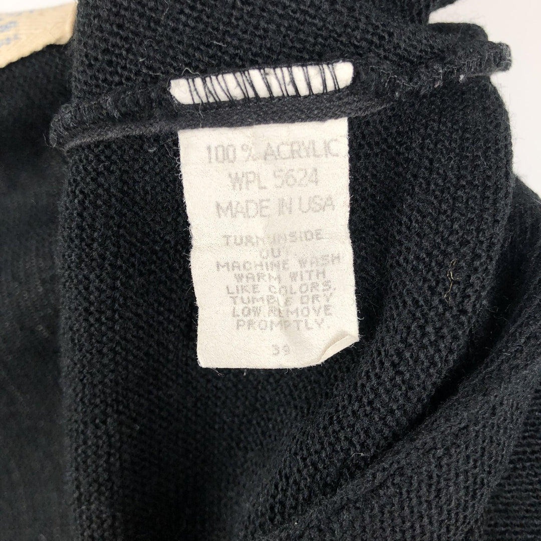 Pine State Classics Acrylic Knit Cardigan, Made in USA, Men's Size L (approx.) acrylic black type Vintage Second Hand