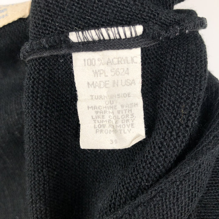 Pine State Classics Acrylic Knit Cardigan, Made in USA, Men's Size L (approx.) acrylic black type Vintage Second Hand