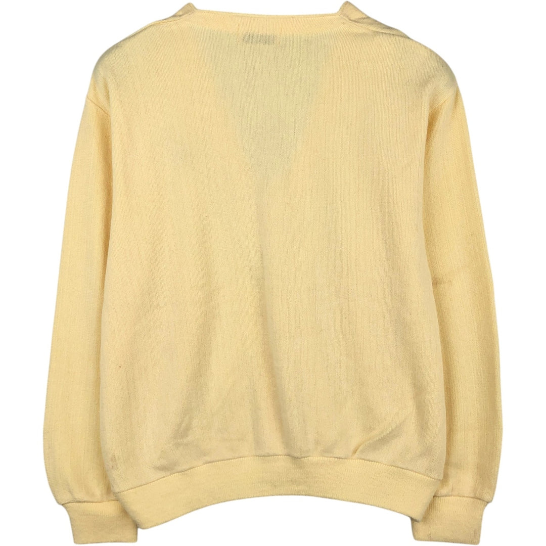 Arnold Palmer acrylic knit cardigan, made in Canada, men's size XL equivalent. acrylic lemon yellow Vintage Second Hand