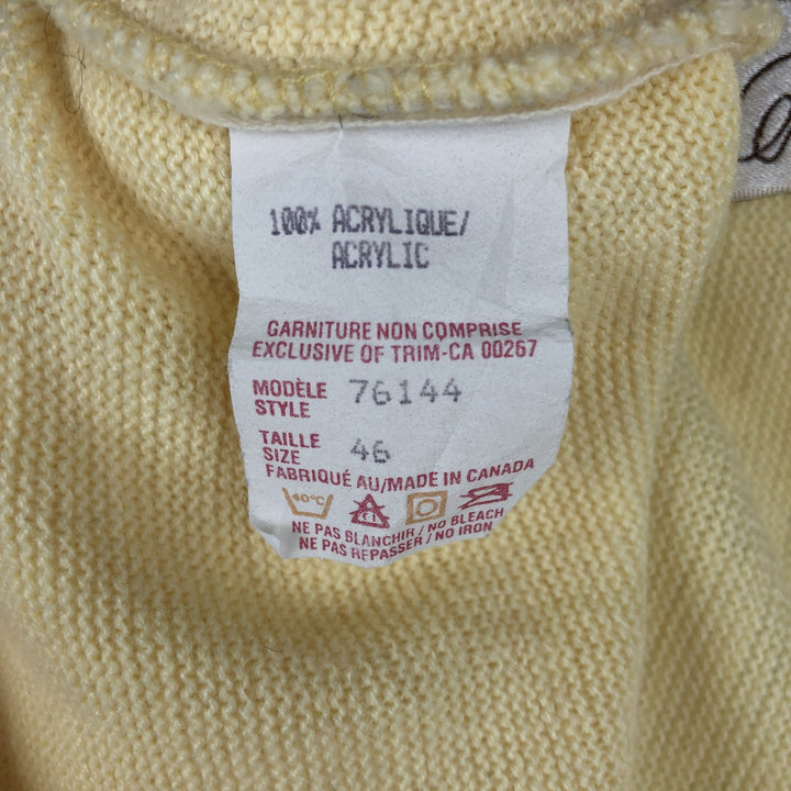 Arnold Palmer acrylic knit cardigan, made in Canada, men's size XL equivalent. acrylic lemon yellow Vintage Second Hand