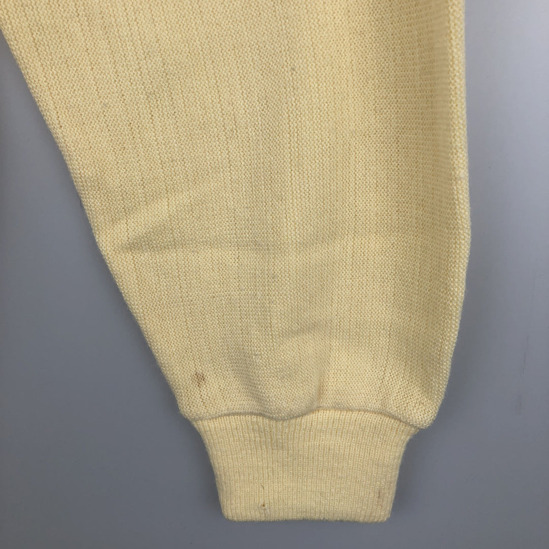 Arnold Palmer acrylic knit cardigan, made in Canada, men's size XL equivalent. acrylic lemon yellow Vintage Second Hand