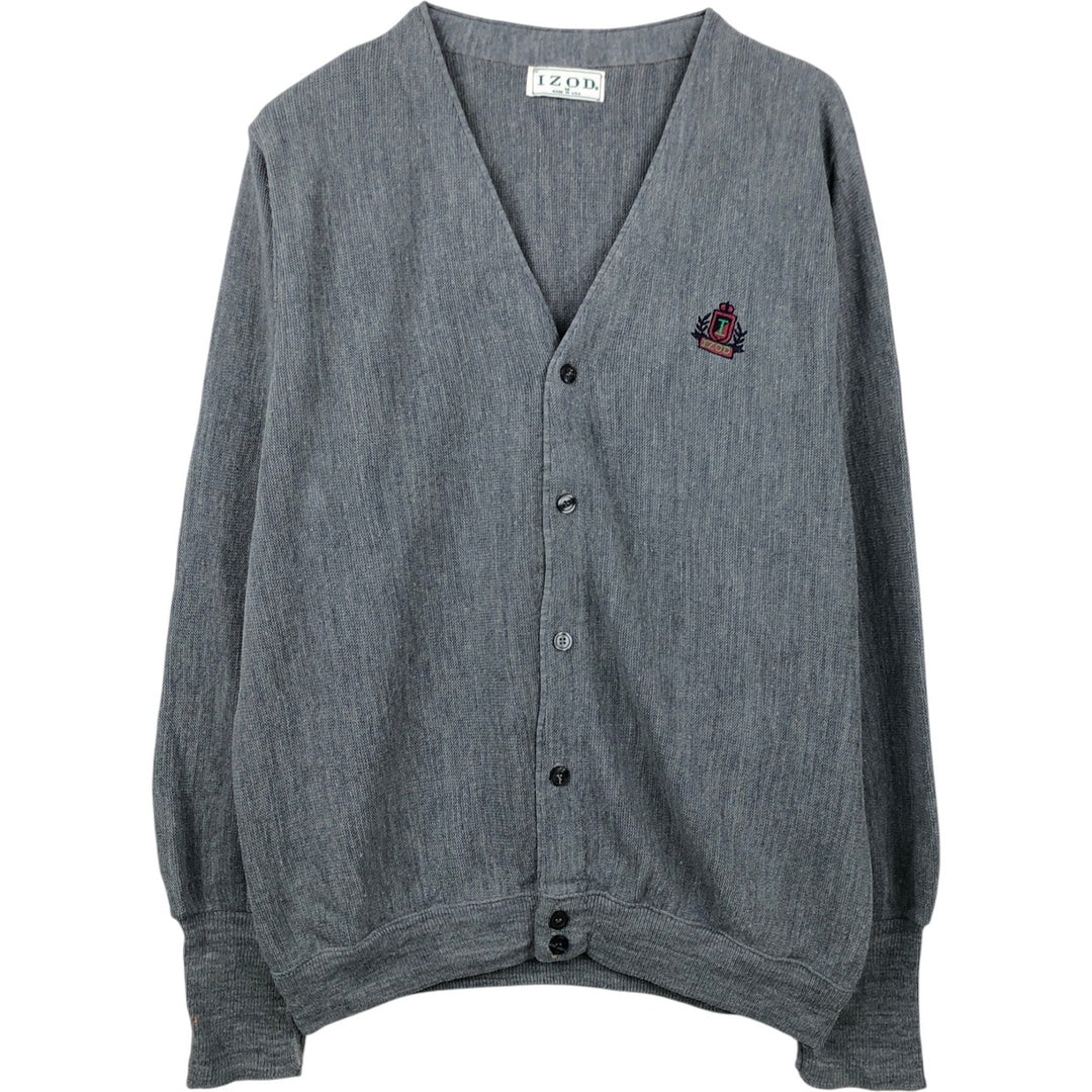80s-90'S IZOD Acrylic Knit Cardigan, Made in USA, Men's Size M (approx.), Vintage acrylic gray type Vintage Second Hand