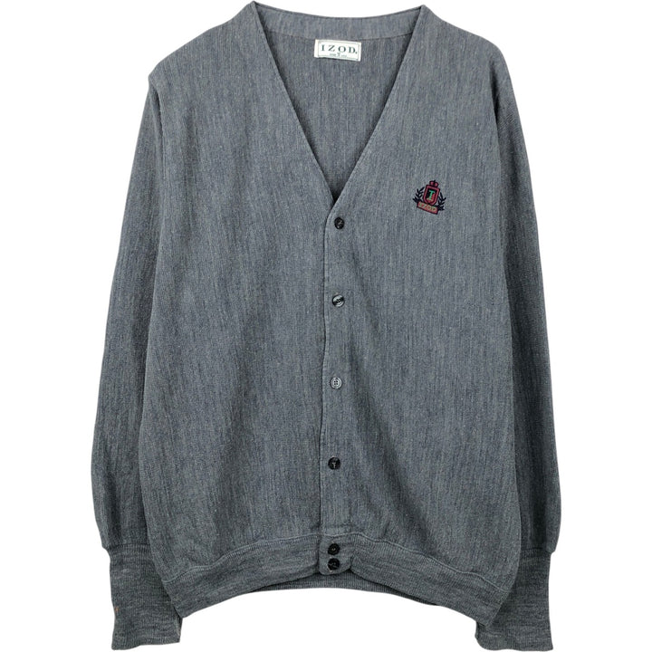 80s-90'S IZOD Acrylic Knit Cardigan, Made in USA, Men's Size M (approx.), Vintage acrylic gray type Vintage Second Hand