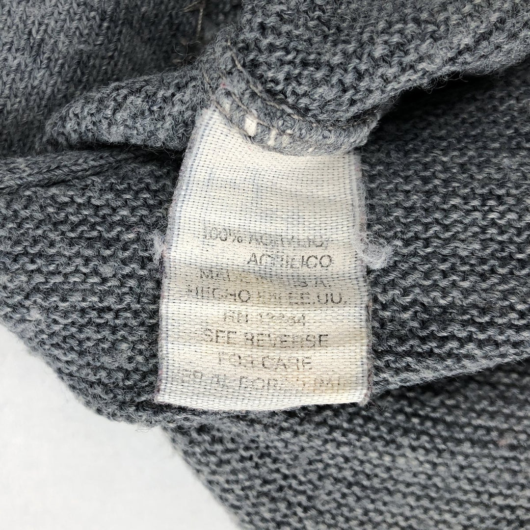 80s-90'S IZOD Acrylic Knit Cardigan, Made in USA, Men's Size M (approx.), Vintage acrylic gray type Vintage Second Hand