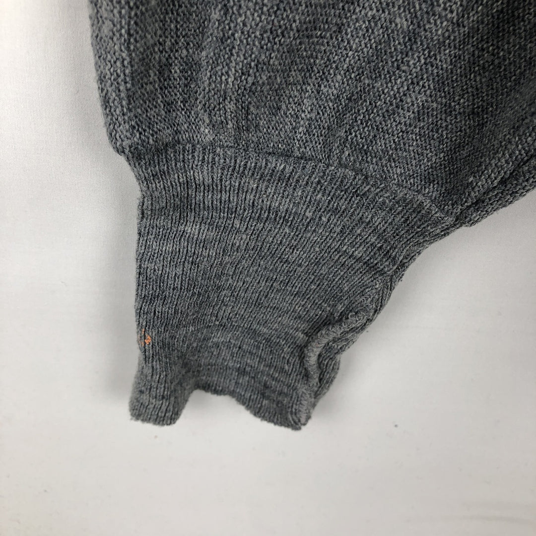 80s-90'S IZOD Acrylic Knit Cardigan, Made in USA, Men's Size M (approx.), Vintage acrylic gray type Vintage Second Hand