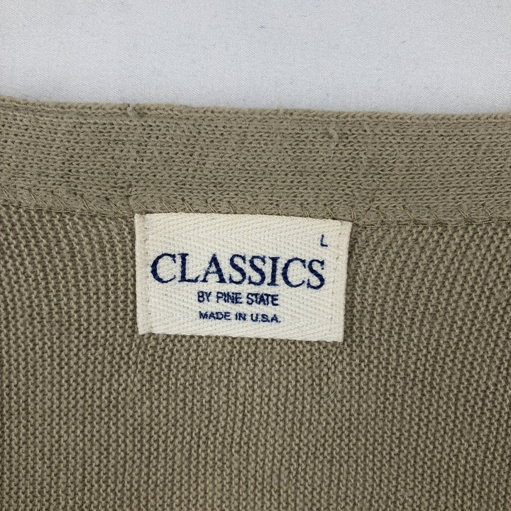80s-90'S PINE STATE CLASSICS knit cardigan, made in USA, men's size L equivalent, vintage. unclear Beige type Vintage Second Hand