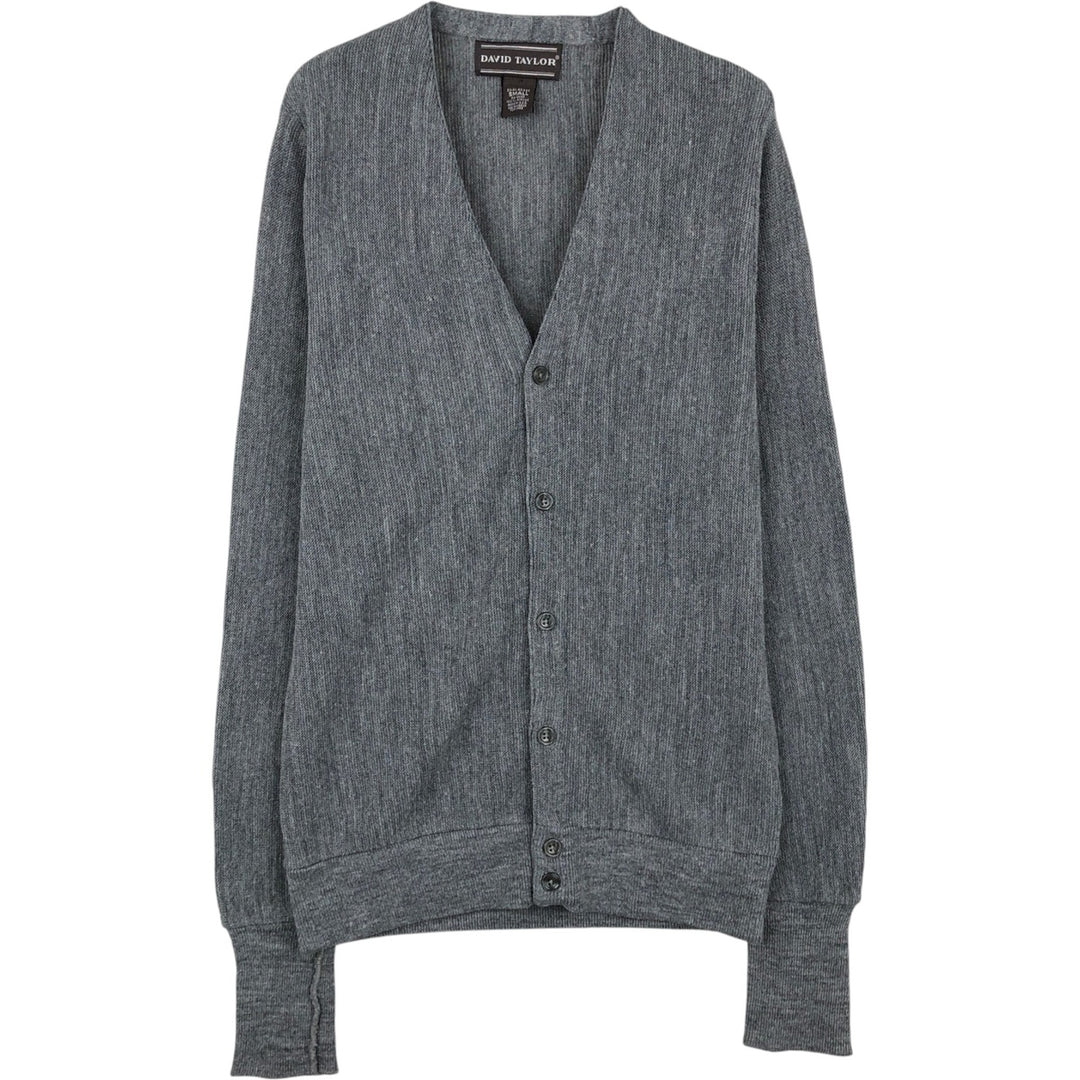 90'S DAVID TAYLOR Acrylic Knit Cardigan, Made in USA, Men's Size S (Equivalent), Vintage acrylic gray type Vintage Second Hand