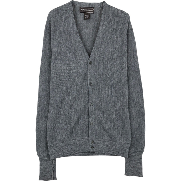 90'S DAVID TAYLOR Acrylic Knit Cardigan, Made in USA, Men's Size S (Equivalent), Vintage acrylic gray type Vintage Second Hand