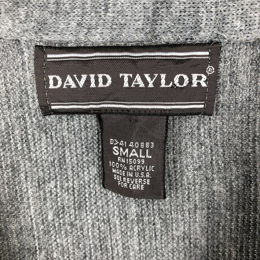 90'S DAVID TAYLOR Acrylic Knit Cardigan, Made in USA, Men's Size S (Equivalent), Vintage acrylic gray type Vintage Second Hand