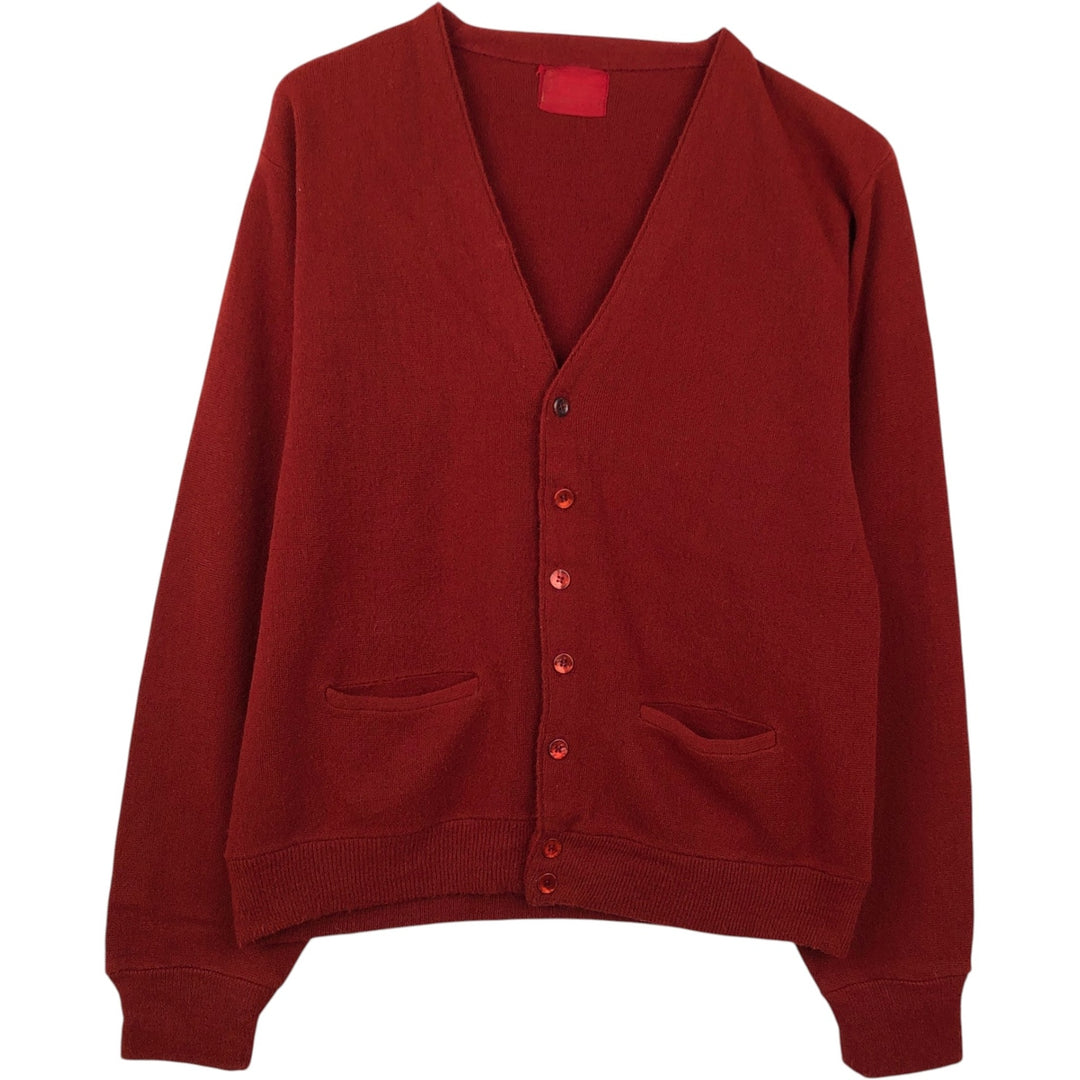 Knit cardigan, men's size M (equivalent) unclear red type Vintage Second Hand