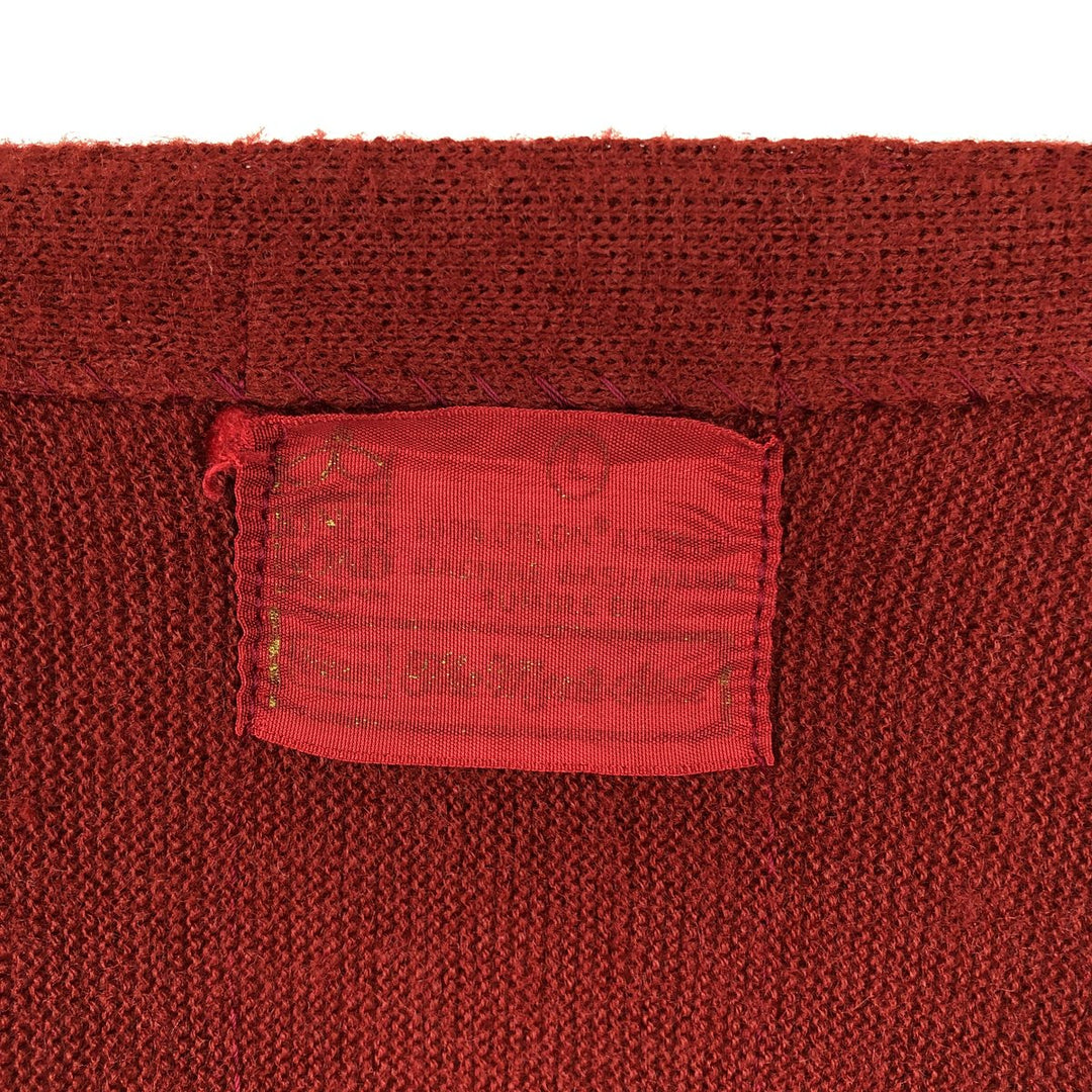 Knit cardigan, men's size M (equivalent) unclear red type Vintage Second Hand