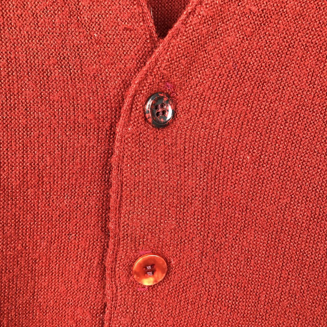 Knit cardigan, men's size M (equivalent) unclear red type Vintage Second Hand