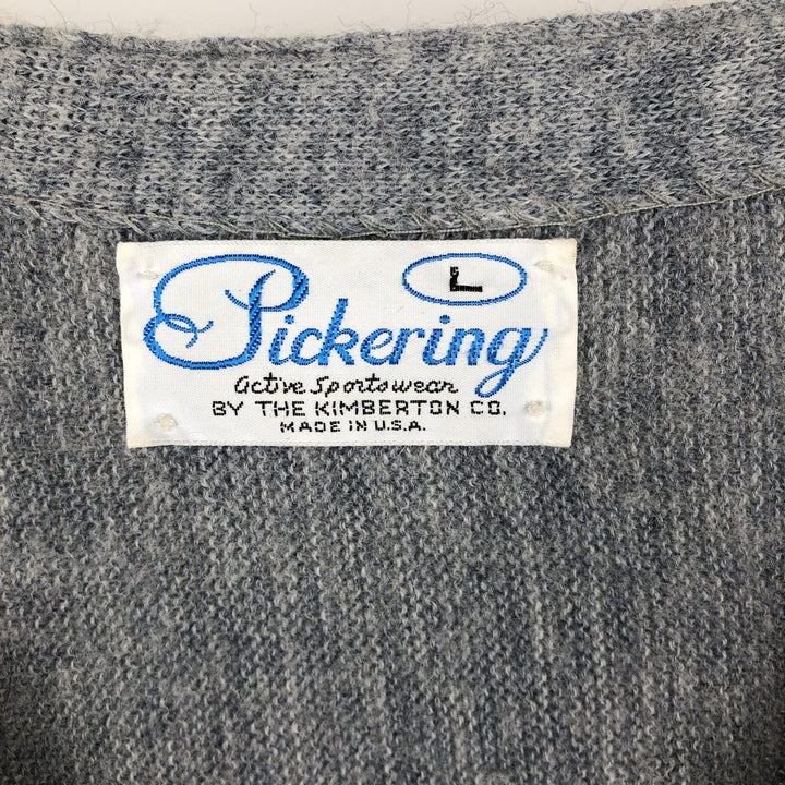 ~90'S THE KIMBERTON CO PICKERING knit cardigan, made in USA, men's size L equivalent, vintage. unclear gray type Vintage Second Hand