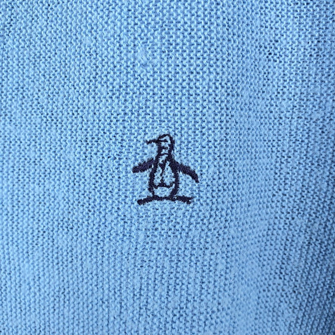 70s-80'S Grand Slam Munsingwear knit cardigan, men's size M equivalent, vintage. unclear Blue type light blue Vintage Second Hand