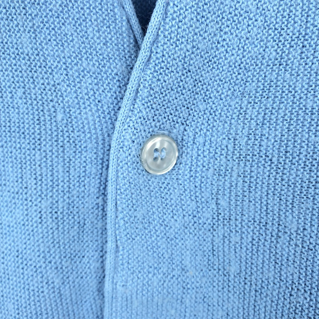 70s-80'S Grand Slam Munsingwear knit cardigan, men's size M equivalent, vintage. unclear Blue type light blue Vintage Second Hand