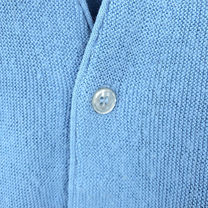 70s-80'S Grand Slam Munsingwear knit cardigan, men's size M equivalent, vintage. unclear Blue type light blue Vintage Second Hand