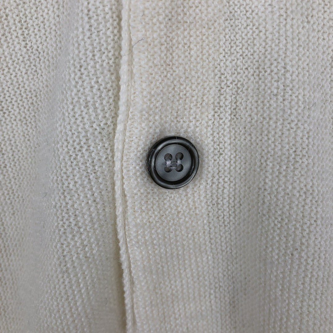 70s-80'S THE FOX COLLECTION Acrylic Knit Cardigan, Made in USA, Men's Size L (approx.), Vintage Oron Acrylic pale white type Vintage Second Hand
