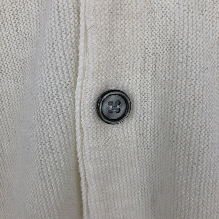 70s-80'S THE FOX COLLECTION Acrylic Knit Cardigan, Made in USA, Men's Size L (approx.), Vintage Oron Acrylic pale white type Vintage Second Hand