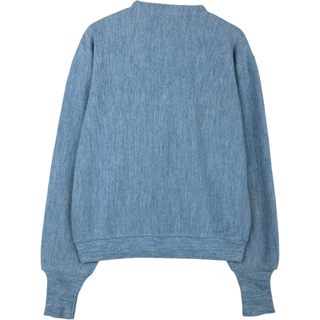 70s-80'S JCPenney THE FOX Sweater Acrylic Knit Cardigan, Men's Size M (approx.), Vintage Oron Acrylic Blue type light blue Vintage Second Hand
