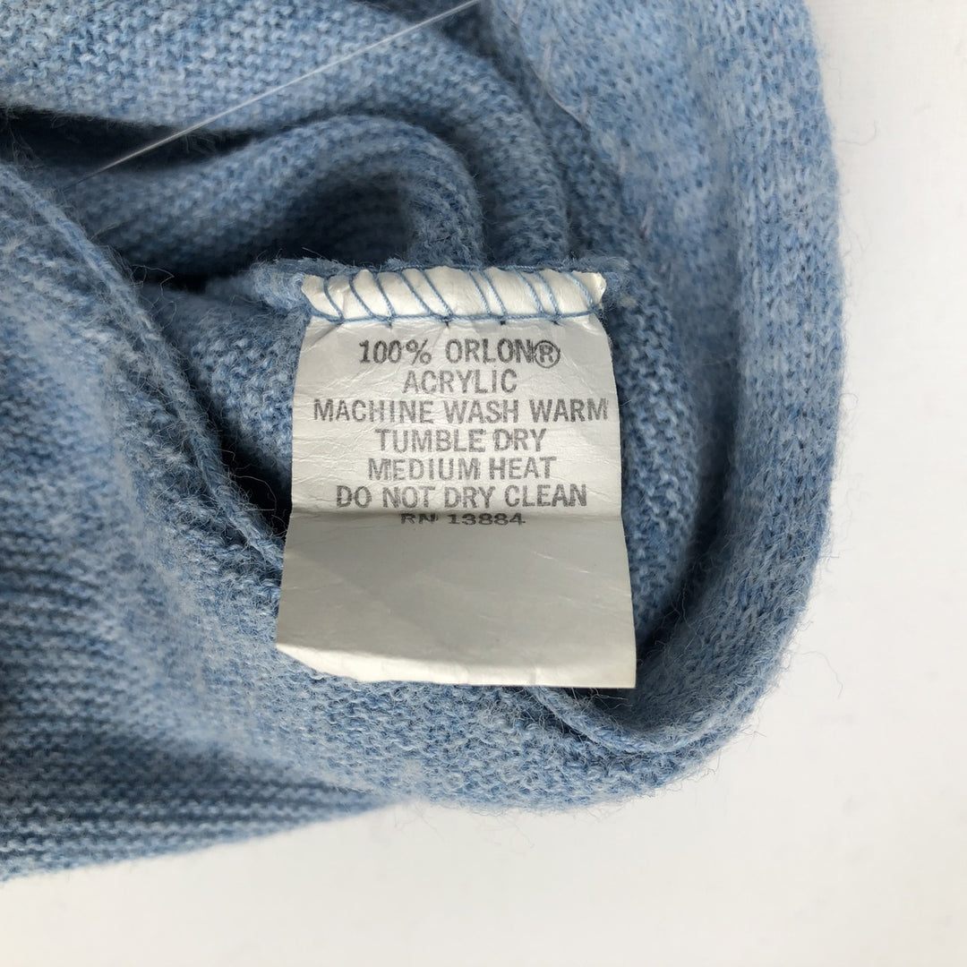 70s-80'S JCPenney THE FOX Sweater Acrylic Knit Cardigan, Men's Size M (approx.), Vintage Oron Acrylic Blue type light blue Vintage Second Hand