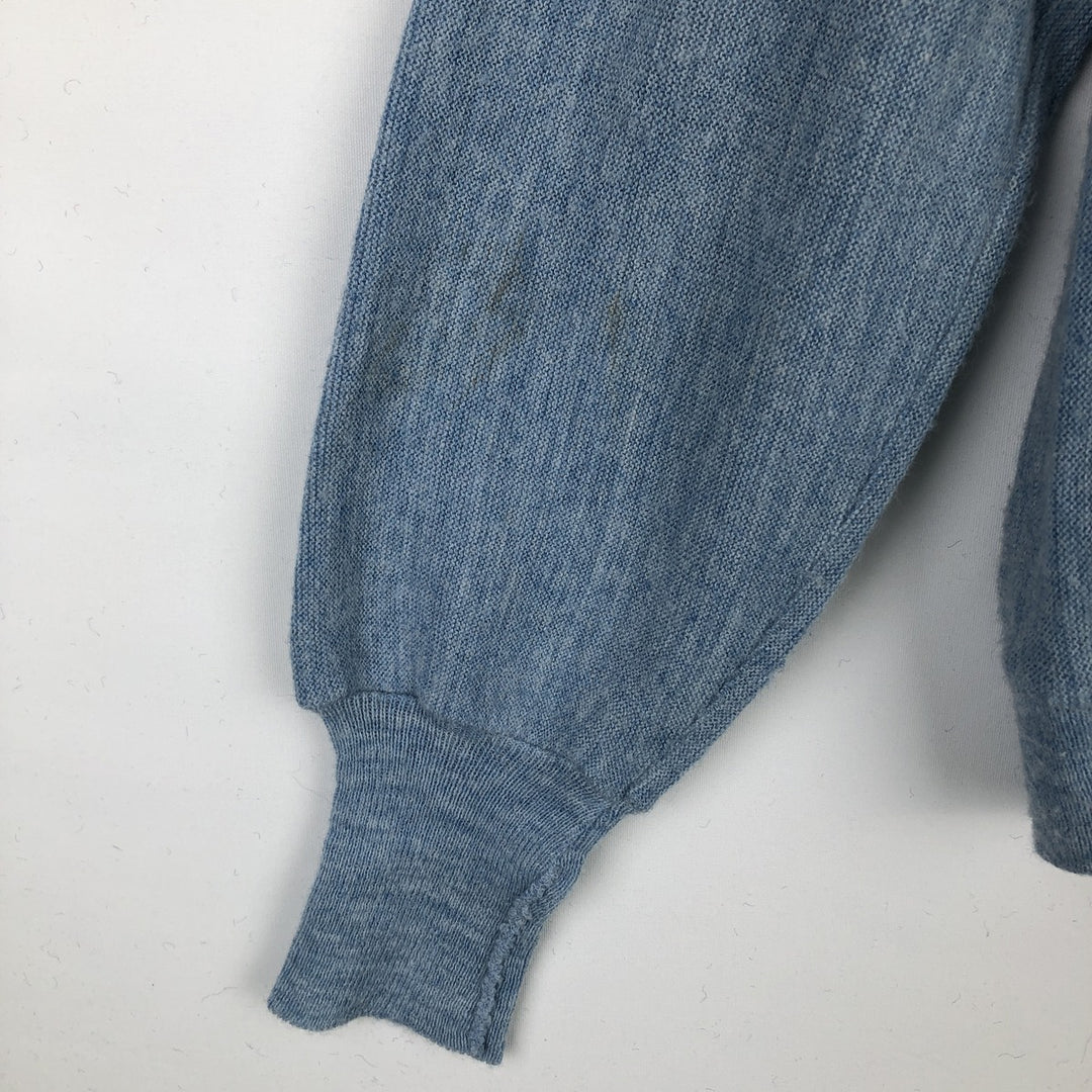 70s-80'S JCPenney THE FOX Sweater Acrylic Knit Cardigan, Men's Size M (approx.), Vintage Oron Acrylic Blue type light blue Vintage Second Hand