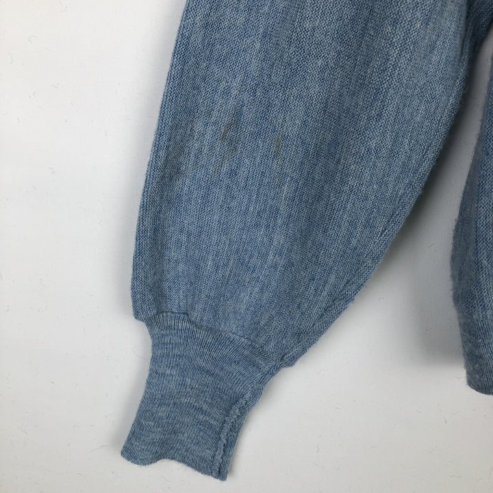 70s-80'S JCPenney THE FOX Sweater Acrylic Knit Cardigan, Men's Size M (approx.), Vintage Oron Acrylic Blue type light blue Vintage Second Hand