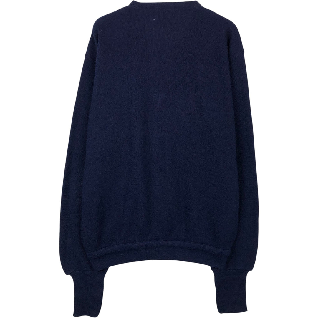 1970'S LORD JEFF JEFFLINKS Acrylic Knit Cardigan, Made in USA, Men's XL equivalent, Vintage Oron Acrylic navy blue type Vintage Second Hand