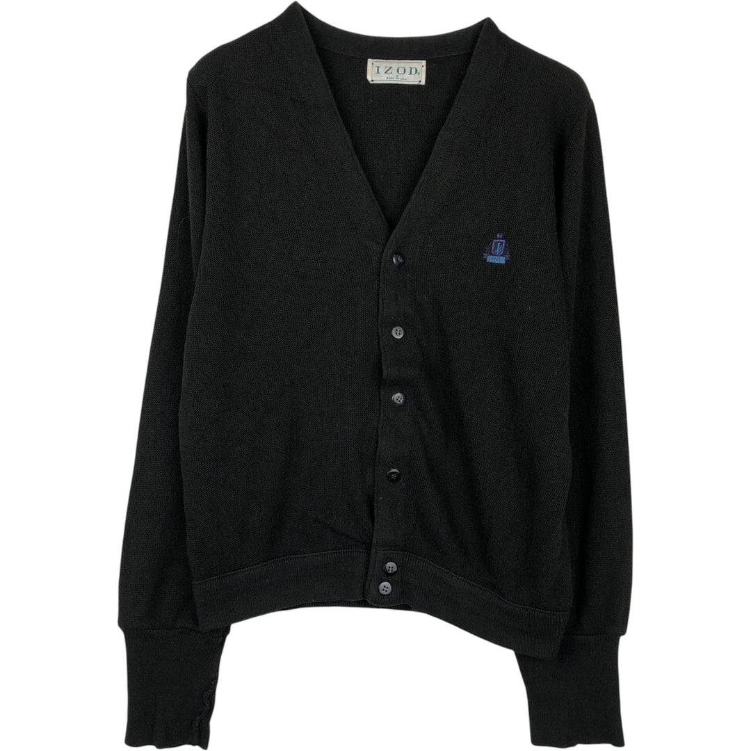 90'S IZOD Acrylic Knit Cardigan, Made in USA, Men's Size S (Equivalent), Vintage acrylic black type Vintage Second Hand