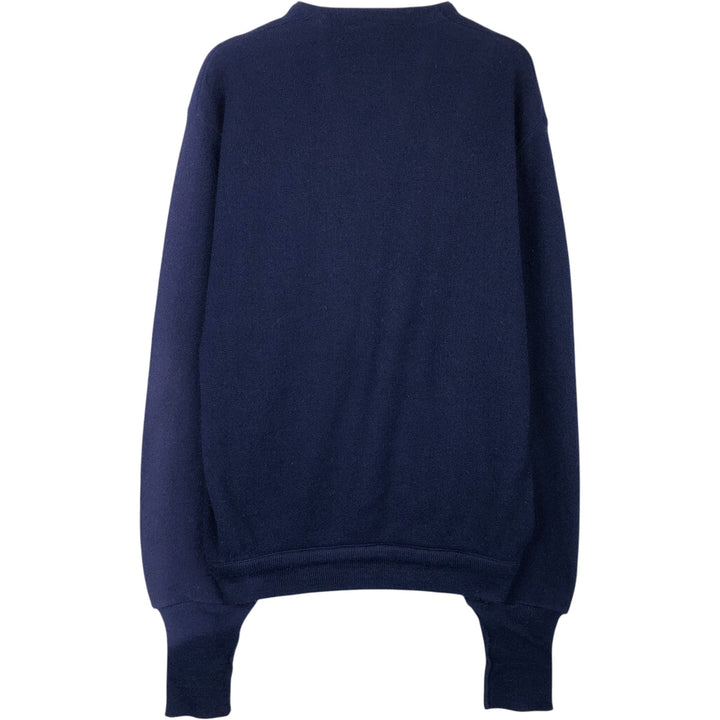 1970'S LORD JEFF JEFFLINKS Acrylic Knit Cardigan, Made in USA, Men's Size M (approx.), Vintage Oron Acrylic navy blue type Vintage Second Hand