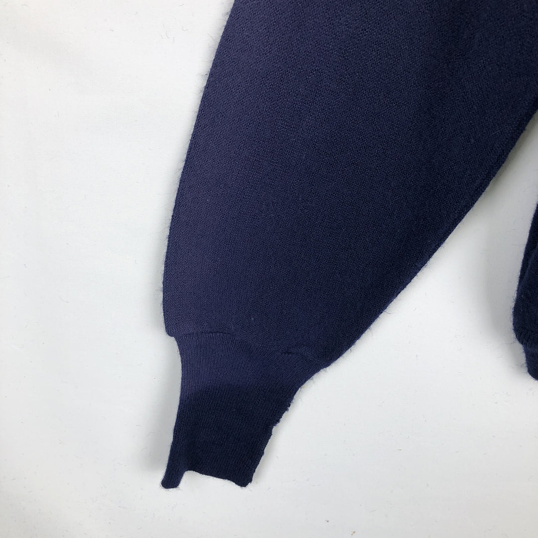 1970'S LORD JEFF JEFFLINKS Acrylic Knit Cardigan, Made in USA, Men's Size M (approx.), Vintage Oron Acrylic navy blue type Vintage Second Hand