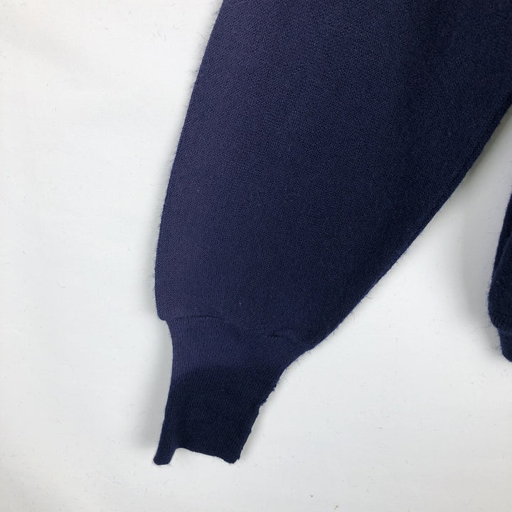 1970'S LORD JEFF JEFFLINKS Acrylic Knit Cardigan, Made in USA, Men's Size M (approx.), Vintage Oron Acrylic navy blue type Vintage Second Hand