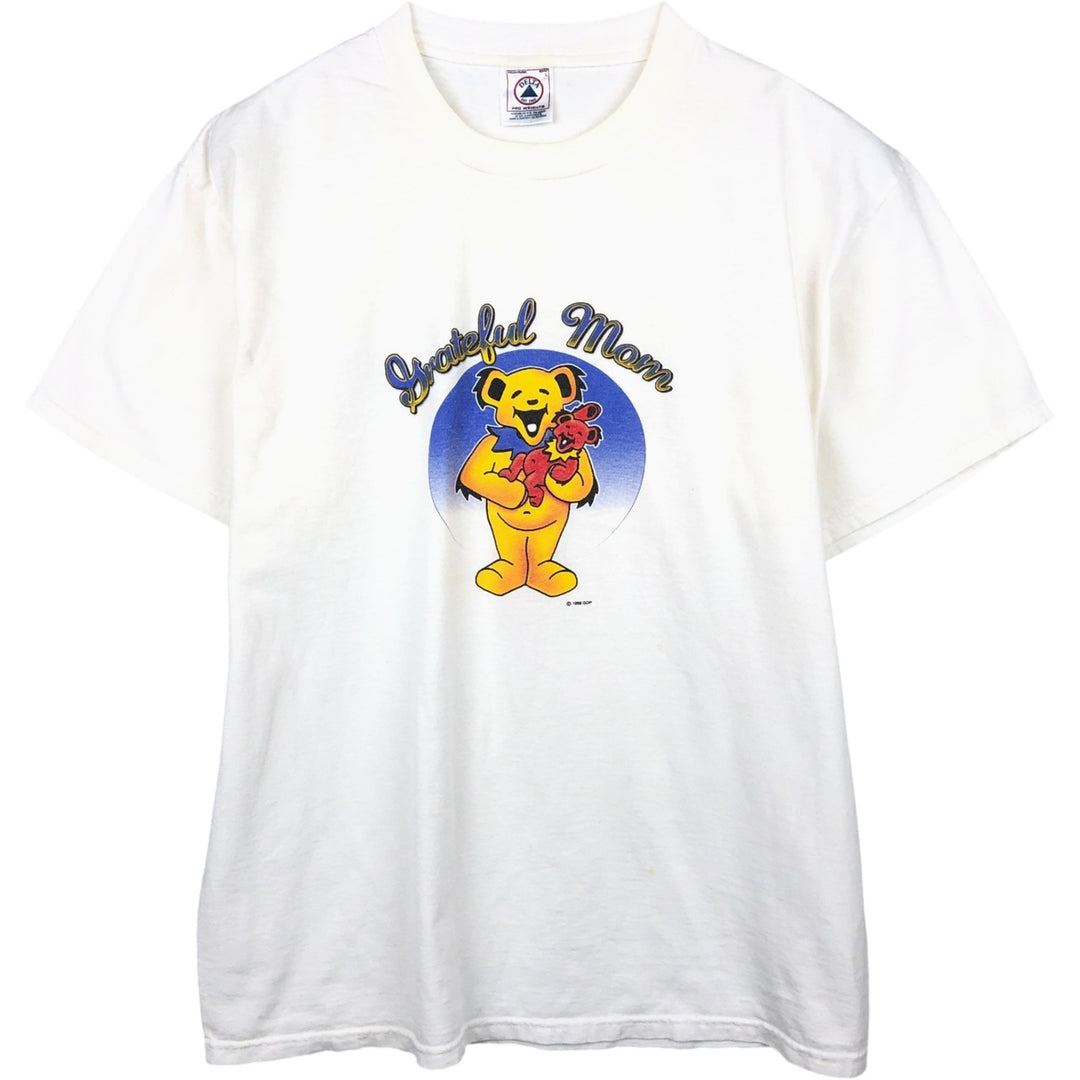 90'S Delta Grateful Dead Dead Bear Band T-Shirt, Men's Size L (approx.), Vintage cotton white type Vintage Second Hand