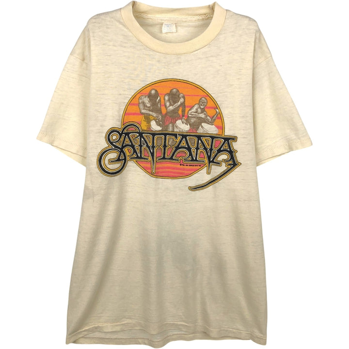 ~90'S Santana Band T-shirt, Men's Size M (approx.), Vintage polyester Beige type Vintage Second Hand