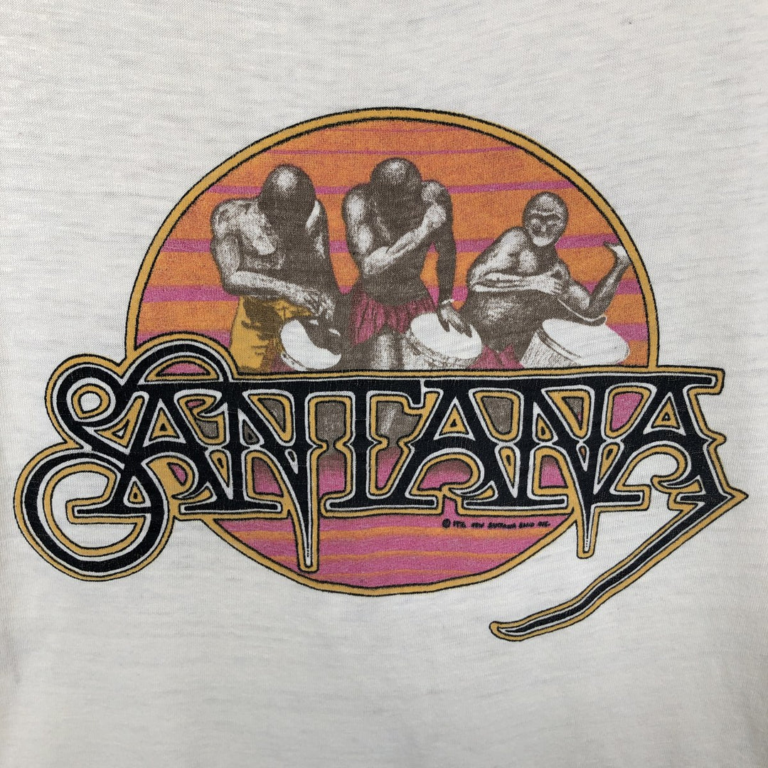 ~90'S Santana Band T-shirt, Men's Size M (approx.), Vintage polyester Beige type Vintage Second Hand