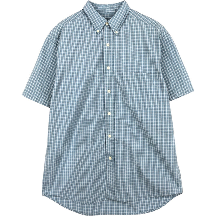 2000'S Eddie Bauer Long-Sleeve Button-Down Check Shirt, Men's Size S (approx.) cotton Blue type light blue Vintage Second Hand