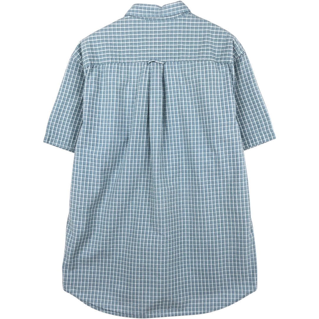 2000'S Eddie Bauer Long-Sleeve Button-Down Check Shirt, Men's Size S (approx.) cotton Blue type light blue Vintage Second Hand