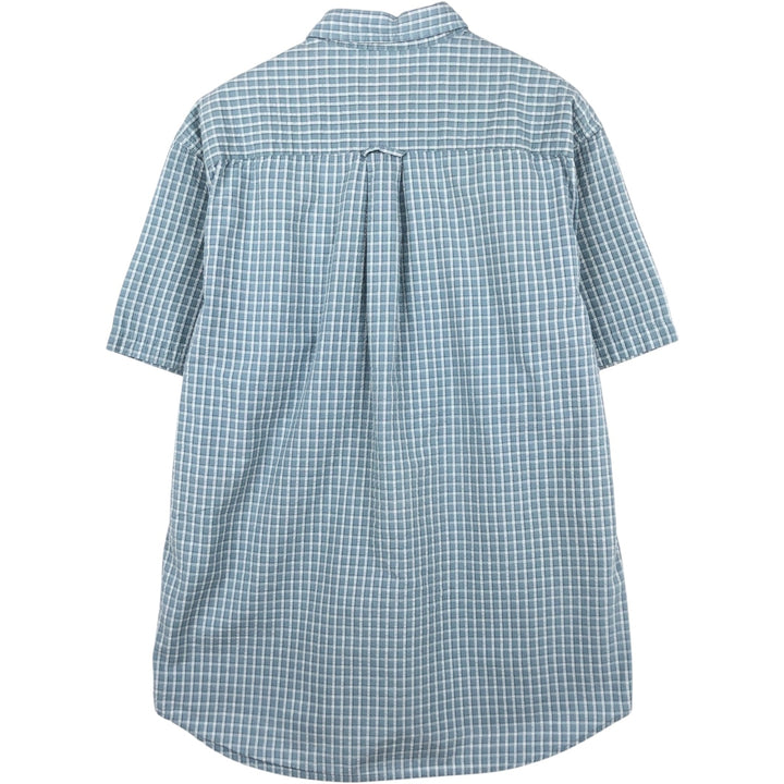 2000'S Eddie Bauer Long-Sleeve Button-Down Check Shirt, Men's Size S (approx.) cotton Blue type light blue Vintage Second Hand