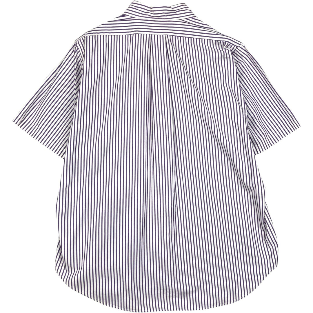 80s-90'S Brooks Brother Est.1818 Short-Sleeve Button-Down Striped Shirt, Made in USA, Men's XL (approx.) Vintage cotton purple type Vintage Second Hand