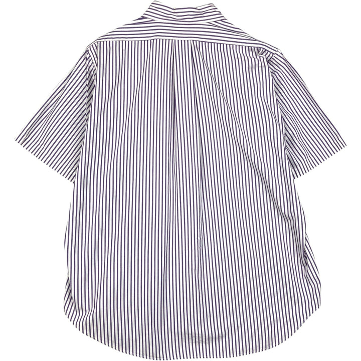 80s-90'S Brooks Brother Est.1818 Short-Sleeve Button-Down Striped Shirt, Made in USA, Men's XL (approx.) Vintage cotton purple type Vintage Second Hand